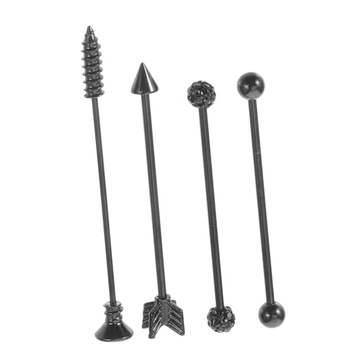 Gatuida Industrielle Barbell Ohrstecker Design Schwarz Doppel Ohrlöcher Cartilage Piercing Schmuck für Damen und Herren von Gatuida