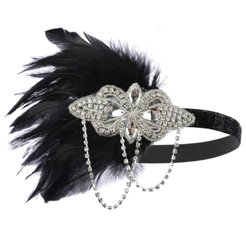 Gatuida Jahre Stirnband mit Strass und Fransen Vintage Haaraccessoire für Cocktailpartys und Teepartys Elegantes Kopfschmuck für Damen Perfektes Accessoire für Besondere Anlässe von Gatuida