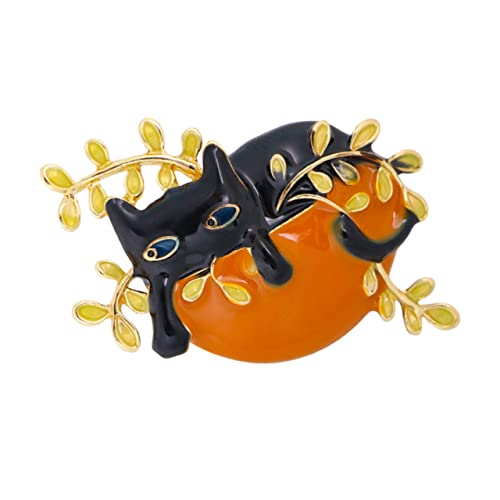 Gatuida Katzenbrosche aus Zinklegierung Niedliches Schwarzes Katzen Design Kleine Cartoon Anstecknadel Modisches Accessoire für Kleidung Stabile Spange für Jacken und Blusen von Gatuida