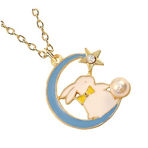 Gatuida Kawaii Mädchen Halskette mit Mondkaninchen Anhänger Cartoon Schmuck für Verstellbare Halskette Hautfreundlicher Legierung für Schulfeste und Alltag Gatuida Kawaii Mädchen Halskette mit Mondkaninchen Anhänger Cartoon Schmuck für Verstellbare Halskette Hautfreundlicher Legierung für Schulfeste und Alltag von Gatuida
