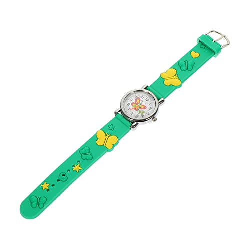 Gatuida Kinder Kinderuhren Niedlich Cartoon Schmetterling Teenager Uhr Student Quarz Zeit Armbanduhr Silikon für Kinder Jungen Mädchen Geburtstagsgeschenk Grün Schmetterlingsdesignuhr von Gatuida