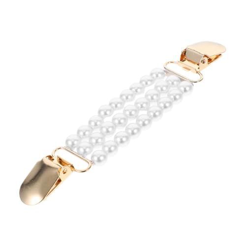 Gatuida Klassischer Damen Cardigan Clip mit Kunstperlen Kette zur Vermeidung von Unangenehmen Blicken für Strickjacken Hemden und Schals von Gatuida