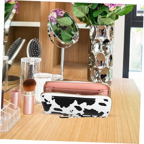 Gatuida Kleine Damen Geldbörse aus PU mit Rindsflecken Design Kompakte Clutch mit Mehreren Fächern Portables Portemonnaie für Reisen und Alltag Leichte Langlebige Kleine Handtasche von Gatuida