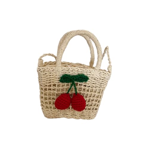 Gatuida Kleine Handgefertigte Strohtasche für Tragbare Crossbody Umhängetasche mit Strapazierfähigem Material Bequemem Griff für Mädchen Urlaub und Alltag Beige Farbe von Gatuida
