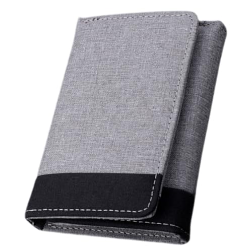 Gatuida Kleine Herren Geldbörse aus Canvas Kurzes Portemonnaie mit Kartenfach Robustes und Wasserabweisendes Visitenkartenetui Praktischer Id Card Bag für Business und Alltag Graues von Gatuida