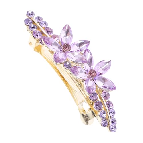 Gatuida Kleine Metall haarklammer mit Blumen motiv und Funkelnden Strasssteinen Federleichter Sicherer Haarclip für Damen Dekorativer Frühling haarschmuck Geeignet für Alltag und von Gatuida
