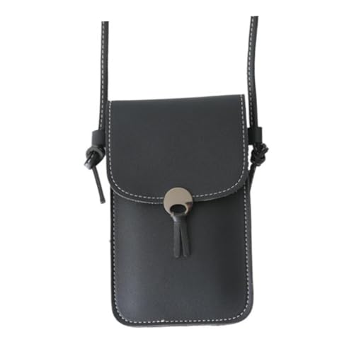 Gatuida Kleine Umhängetasche Damen PU Schultertasche mit Transparentem Sichtfenster Leichte Handytasche mit Innenfächern Modische Crossbody Bag für Alltag und Unterwegs Schwarz von Gatuida