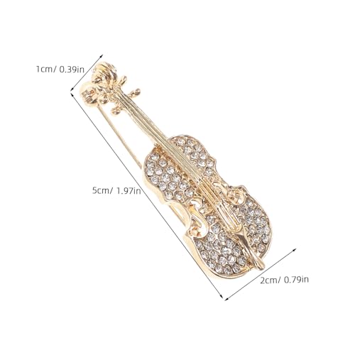 Gatuida Kleine Violine Brosche Anstecknadel aus Legiertem Material Goldfarben Vielseitiges Accessoire für Damen Passende Schmucknadel für Geburtstag Party und Muttertag von Gatuida