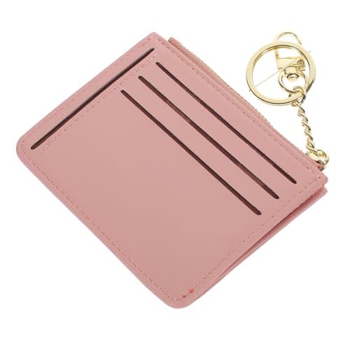 Gatuida Kleines Damen Portemonnaie mit Schlüsselanhänger Modische Mini Geldbörse mit Mehrschichtigem Kartenfach Pinkfarbene Langlebige Ledertasche für Alltag und Reise von Gatuida