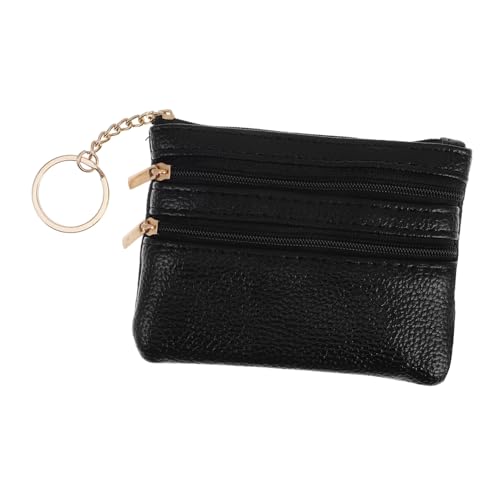 Gatuida Kompaktes Echtes Portemonnaie Damen mit Reißverschluss Multifunktionale Kleine Geldbörse für Karten Schlüssel und Münzen Robustes Sicheres Kartenetui Kurzformat für Alltag von Gatuida