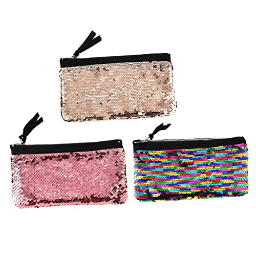 Gatuida Kosmetiktasch Handtasch Mit Reissverschluss Langlebige Damen Pailletten Geldbörse Münzbörse Für Damen Goldene Tasche Für Party Shopping Und Alltag von Gatuida