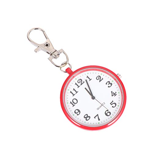 Gatuida Krankenschwestern Keychain Watch Quarz Pocket Uhr mit Key Schnallenschlüsselkette Uhr Anhänger Runde Große Display- Key Ring Uhren- Revers- Uhren für Ältere Schüler von Gatuida