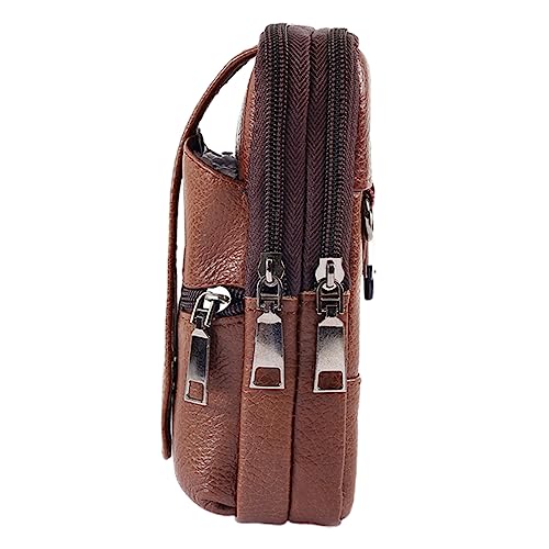 Gatuida Kreative Gürteltasche für Männer Wasserdichter Vertikaler Smartphone und Multitasking Bag mit Stabiler Reißverschlussöffnung für Business und Events Braun von Gatuida