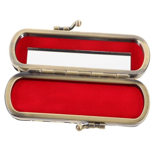 Gatuida Kreativer Lippenstift Organizer mit Spiegel Tragbares Lippenstift Etui Antikem Kupferfinish Kompakte Kosmetik Aufbewahrung für Damen als für Frauen von Gatuida