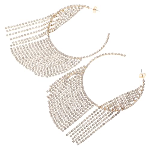 Gatuida Runde Ohrringe Für Damen Mit Quaste Und Strasssteinen Funkelnde Baumelnde Creolen Statement-schmuck Für Party Und Hochzeit von Gatuida