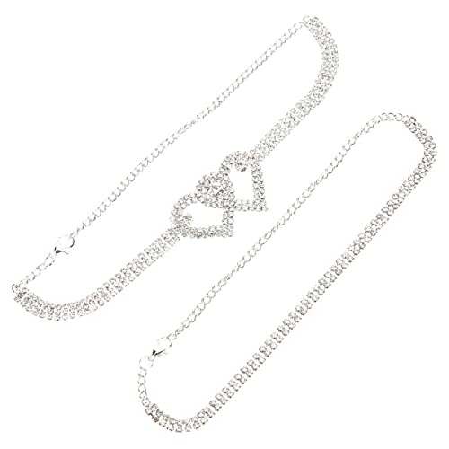 Gatuida Kristallbesetztes Fußkettchen mit Herzanhänger Glänzendes Fußschmuck für Damen und Mädchen Verstellbares Zirkonia Knöchelarmband für Strand Party und Alltag von Gatuida