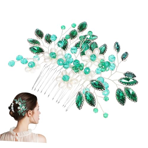 Gatuida Kristallblätter Haarkamm Dunkelgrüner Brautschmuck Strassbesatz Eleganter Blumen Haarschmuck Für Hochzeit Und Festliche Anlässe Gatuida Kristallblätter Haarkamm Dunkelgrüner Brautschmuck Strassbesatz Eleganter Blumen Haarschmuck Für Hochzeit Und Festliche Anlässe von Gatuida