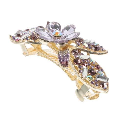 Gatuida Kristallblume Haarklammer mit Blumenmotiv Dekorative Haarspange mit Strass Robustes Metalllegierung Haaraccessoire für Damen Eleganter Haarschmuck für Hochzeit und Alltag von Gatuida