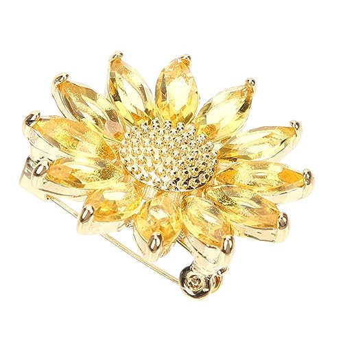 Gatuida Kristallblumen Brosche Damen Pin Kleine Gelbe Anstecknadel Kleidung Accessoire für Mantel Kleid Schal Langlebig zu Valentinstag und Geburtstag von Gatuida
