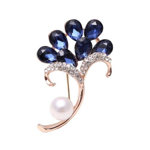 Gatuida Kristallbrosche Tintenblau Legierungsbrosche für Schals Taschen und Kleidung Roségold Dekoration für Schützt Ihre Outfits und Verleiht Ihnen Einen Attraktiven Look von Gatuida