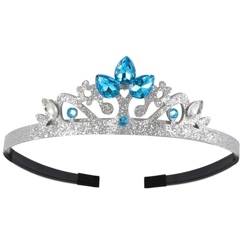 Gatuida Krone Haarreif mit Blauen Kristallstrass Verzierungen Leichtes Langlebiges Mädchen Haarschmuck für Geburtstagsfeiern Partys und Festliche Anlässe von Gatuida