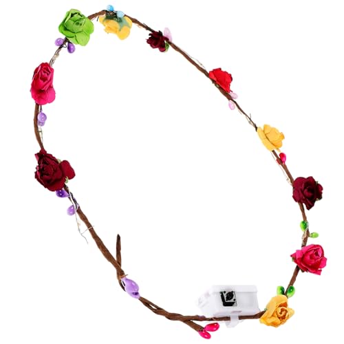 Gatuida Led Blumen Stirnband Leuchtend Kopfschmuck Damen Karneval Party Accessoires Bruchfest Geburtstags-stirnband Festival Luau-party von Gatuida