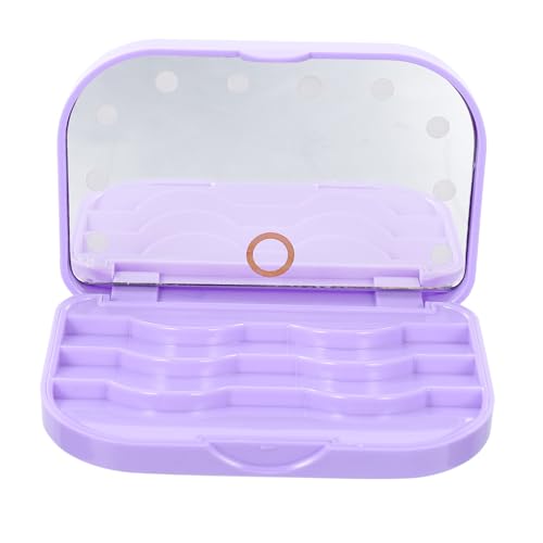 Gatuida LED Wimpernbox mit LED Licht und Spiegel Wimpern Organizer mit Aufbewahrungsfach Leichtes Tragbares Wimpern Etui für Künstliche und Kosmetik von Gatuida