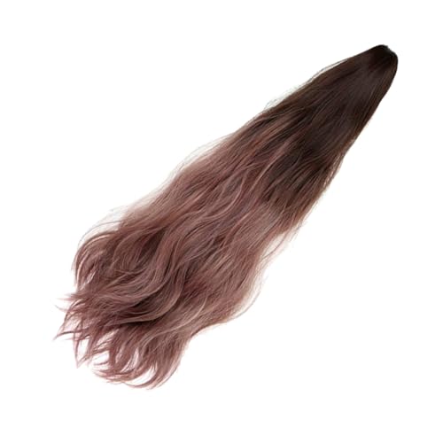 Gatuida Lange Gewellte Ponytail Perücke mit Farbverlauf Natürliches Synthetisches Haarteil für Mädchen Stylischer Clip in Haarschmuck Weiches Natürlich Wirkendes Design für Alltag und von Gatuida