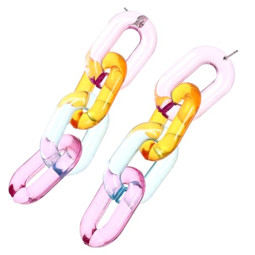Gatuida Lange Paperclip Drop Ohrringe für Damen Modische Kettenglieder Dangle Ohrhänger Transparenter Stil Eleganter Modeschmuck für Alltag Party und Geschenk von Gatuida