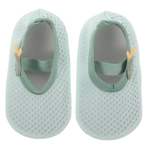 Gatuida Lauflernsocken Xs Atmungsaktive Dünne Babysocken mit Rutsch Sohle Leichte Weiche Sommer Hausschuhe für Neugeborene mit Fußlänge Unisex Grün von Gatuida