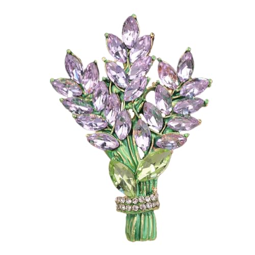 Gatuida Lavendelblumen Brosche für Damen Anstecknadel mit Strass für Kleidung Hüte Kleider und Accessoire für Besondere Anlässe und Gatuida Lavendelblumen Brosche für Damen Anstecknadel mit Strass für Kleidung Hüte Kleider und Accessoire für Besondere Anlässe und von Gatuida