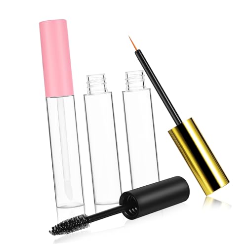 Gatuida Leeres Mascara Eyeliner Lippen Gloss Teilig Nachfüllbare Kosmetikbehälter mit Applikatorstab Klare Tuben Auslaufsicher für DIY Make Up von Gatuida