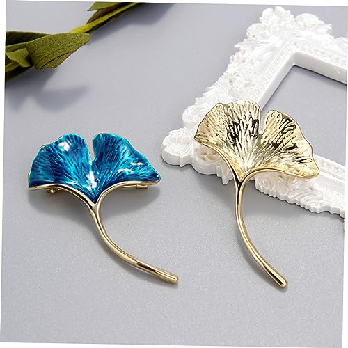 Gatuida Legierung Ginkgo Brosche Damen Anstecknadel Mode Schmuck für Kleidung Mantel Schal Dekoration Kreative Blattform Einfach zu Befestigen von Gatuida