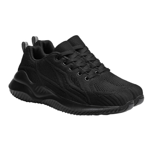 Gatuida Leichte Atmungsaktive Laufschuhe Damen mit Rutschfester Sohle Elastischem Obermaterial und Strapazierfähigem Material Bequeme Sportschuhe für Alltag und Reisen Schwarz von Gatuida