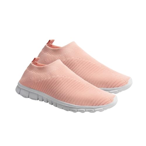 Gatuida Leichte Damen Sportschuhe mit Schnürsenkeln Atmungsaktive Netzstruktur rutschfeste Außensohle Bequeme Freizeit Outdoor Sneaker für Frühling und Herbst Rosa von Gatuida