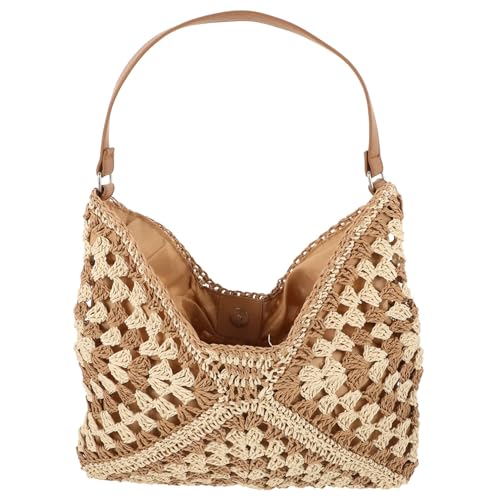 Gatuida Leichte Damen Strohtasche Handgewebt Einzelschulter Strandtasche Urlaubstasche Vielseitig Tragbar Für Alltag Reise Strand von Gatuida