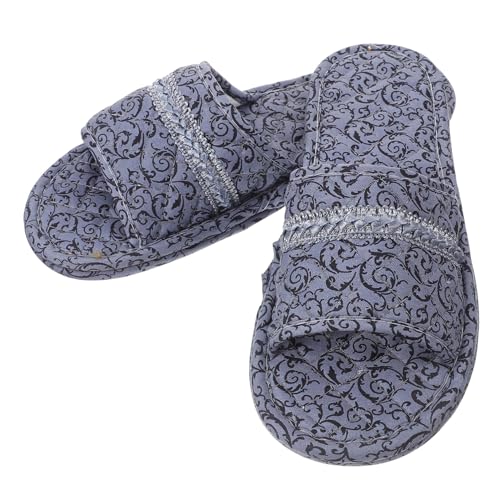 Gatuida Leichte Faltbare Hausschuhe mit Atmungsaktivem Stoffsohlen Offene Zehen Waschbar Rutschfest Komfortabel für Herren als Reise und Gästepantoffeln von Gatuida