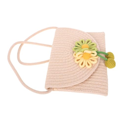 Gatuida Leichte Handgewebte Crossbody Handytasche mit Floralen Details für Damen und Mädchen Strand Schultertasche in Beige mit Boho Blumenmuster Kompakte Sommerliche Umhängetasche von Gatuida