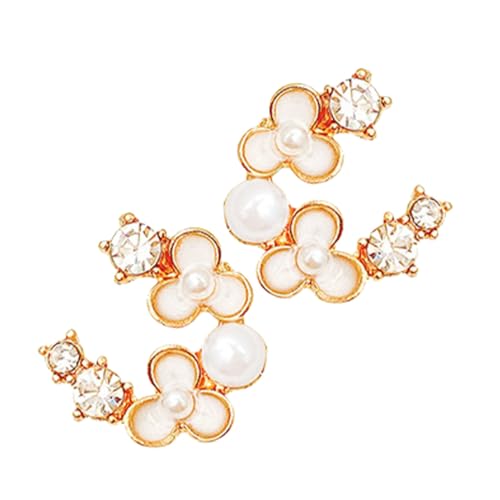 Gatuida Leichte Langlebige Ohrstecker mit Künstlicher Perle und Funkelnden Strasssteinen Blumiges Design Modische Statement ohrringe für Frauen und Mädchen für Sommer und Alltag von Gatuida
