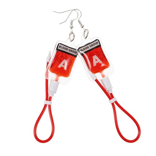Gatuida Leichte Vintage Statement Ohrringe mit Kreativem Blutplasmasack Design Dangle Ohrhänger für Damen Auffälliger Schmuck für Besondere Anlässe und Alltag von Gatuida