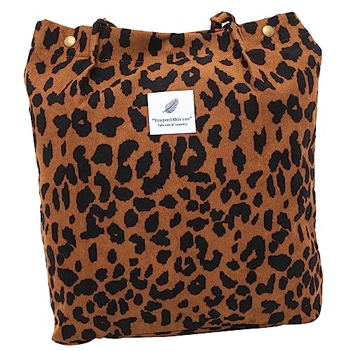 Gatuida Leopardenmuster Schultertasche Damen Geräumige Cord Umhängetasche für Frauen Leicht Vielseitig für Alltag Studium Freizeit Lxwxcm von Gatuida