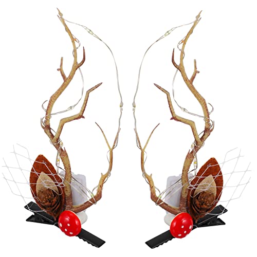 Gatuida Leuchtende Weihnachts Haarklammern mit Rentiergeweih Warmes Licht Verstellbar Festlich für Erwachsene für Weihnachtsdeko und Partyaccessoire von Gatuida