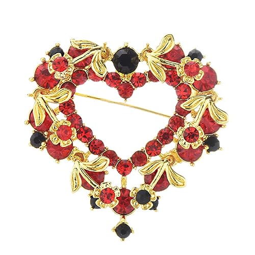 Gatuida Liebes Herz Brosche mit Funkelnden Strasssteinen Dekorative Anstecknadel für Kleidung Schals Taschen Leichter Legierungs Broschenschmuck für Damen Vielseitiges Modisches von Gatuida