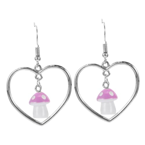 Gatuida Liebevoll Gestaltete Pilz ohrringe Damen Ohrstecker Herzform Dekorative Modeschmuck Geschenk für Freundin Schwester Mutter Alltag Party von Gatuida