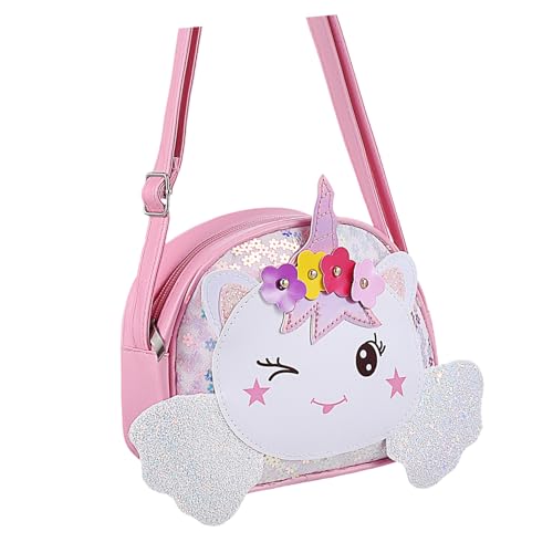 Gatuida Mädchen Umhängetasche Einhorn Cartoon Design Verstellbarer Schultergurt Kleine Crossbody Tasche für Teens und Rosa Niedliche Schultertasche für Alltag und von Gatuida