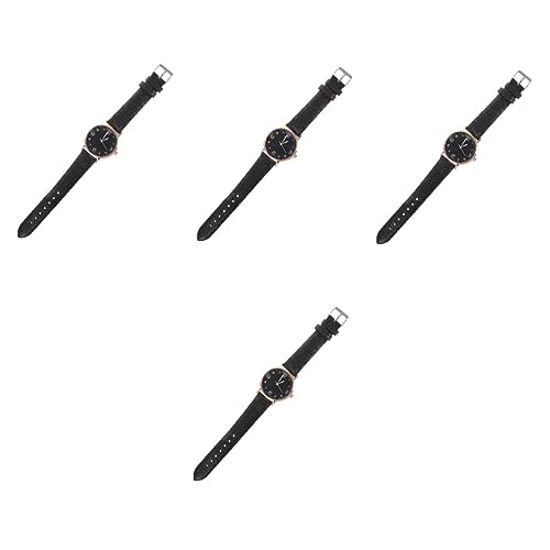 Gatuida Mädchenuhren Damenuhren 4 Stück Modische Uhren Für Damen Damenuhr Mit Gürtel Ultradünnes Gehäuse Schwarze Damenuhr Aus Glas Mädchenuhr von Gatuida