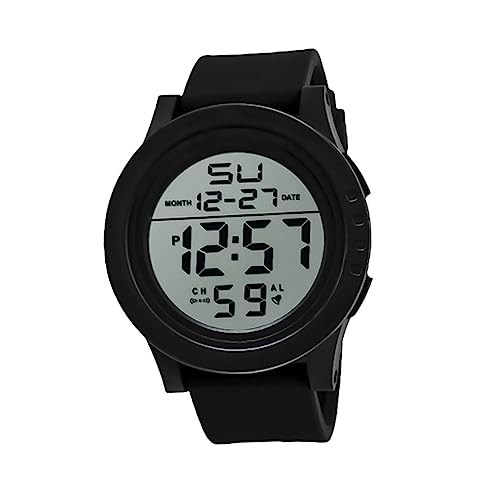 Gatuida Luminous Led Sportuhr Für Herren Mit Digitalanzeige Stoppuhr Und Kalenderfunktion Für Outdoor-aktivitäten Modernes Design Schwarz von Gatuida