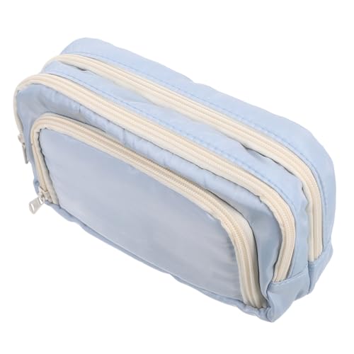 Gatuida Mäppchen Schullieferungen Bleistiftkoffer Zipper -Briefpapierorganisator Bleistiftfall für Künstler Bleistiftkoffer mit großer Kapazität Etui Kinderstiftfall Polyester Himmelblau von Gatuida