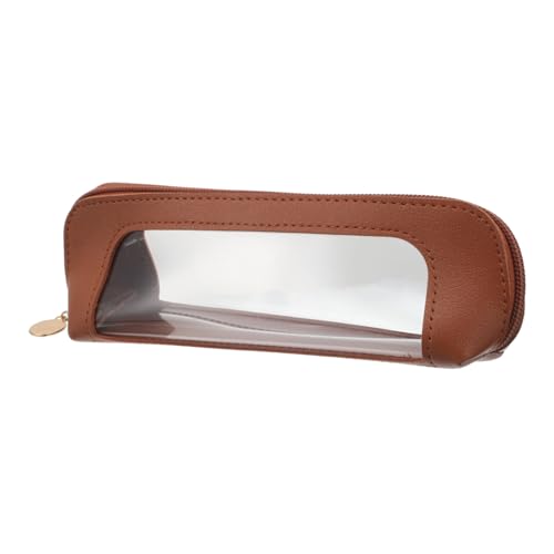 Gatuida Make-up Pinsel Tasche Transparent PU Kleine Reise Kosmetiktasche mit Reißverschluss Leicht Tragbar Makeup Organizer Pouch für Eyeliner Lidschatten Lippenstift Zubehör von Gatuida