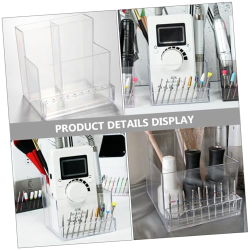 Gatuida Maniküre Schleifkopf Aufbewahrungsbox Transparent Nagelfräser Halter Stabil Langlebig für Nail Art Zubehör Organizer von Gatuida